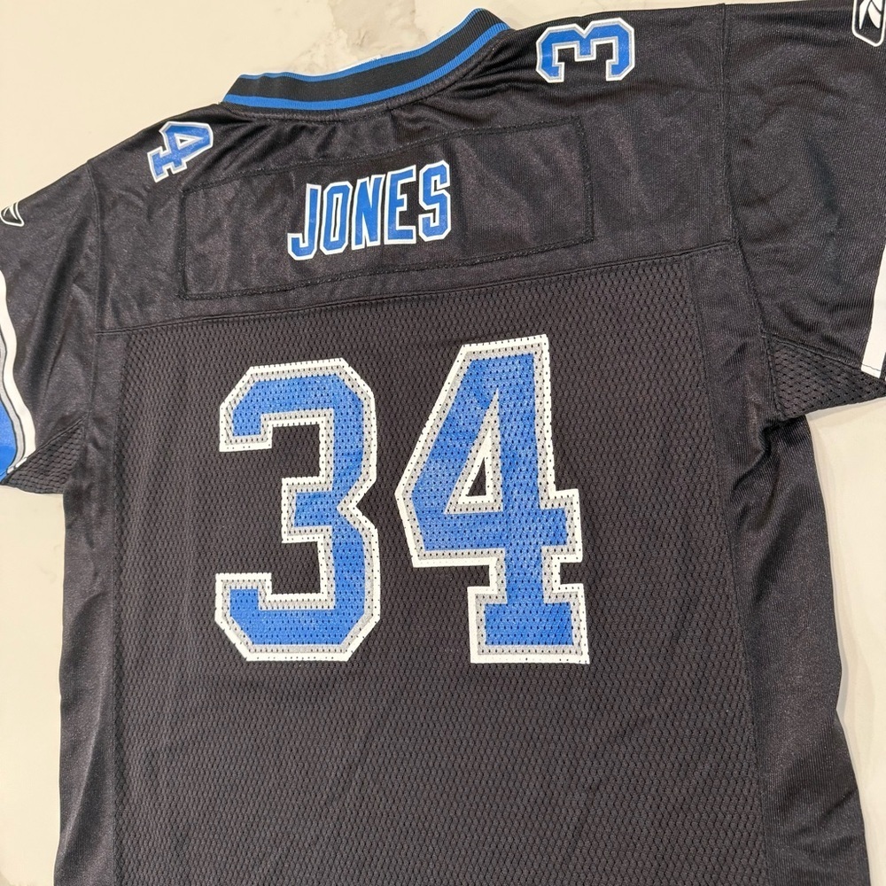 Reebok NFL Detroit Lions Football Kevin Jones #34 Jersey Youth Size XL Black - Picture 8 of 10